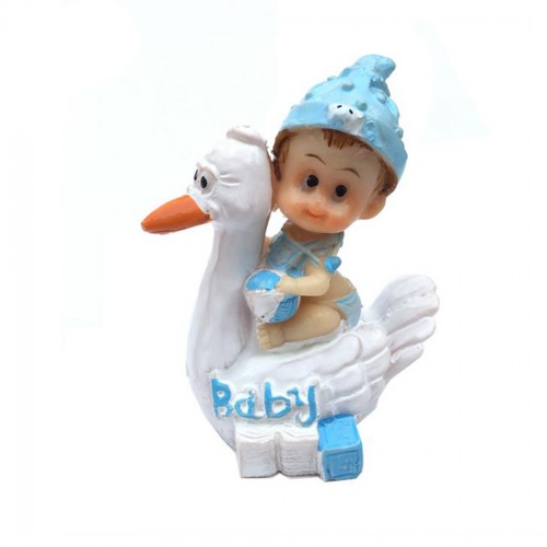 Bebek Şekeri Biblosu Ördekli Baby Yazılı - 20 Adet  Mavi