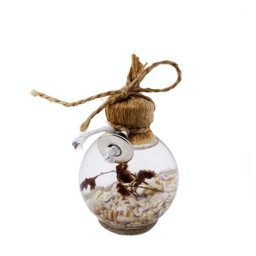 Cam Balon Kandil Şişesi Naturel Çiçek Süslü 40 CC - 10 Adet  Natural