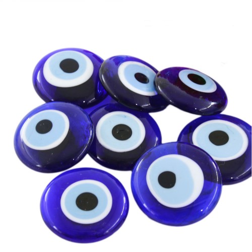 Magnetli Cam Nazar Boncuğu 3 Cm Deliksiz - 10 Adet Magnetli Cam Nazar Boncuğu 3 Cm Deliksiz - 10 Adet