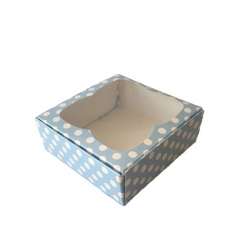 Çerçeveli Karton Kutu 9X9X3 CM - 50 Adet Puantiyeli Mavi Çerçeveli Karton Kutu 9X9X3 CM - 50 Adet Puantiyeli Mavi