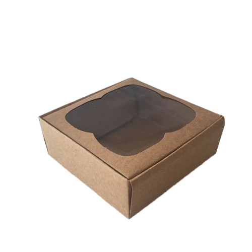 Çerçeveli Karton Kutu 8X8X3 CM - 50 Adet  Kraft