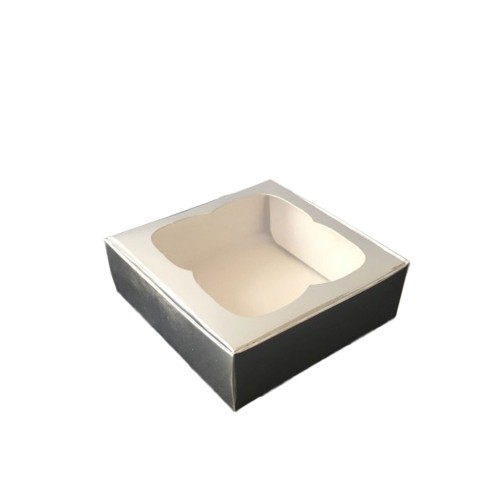 Çerçeveli Karton Kutu 9X9X3 CM - 50 Adet  Gümüş