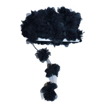 Lazer Kesim Tülden Çiçek - Şifon Çiçek - 10 Metre Siyah Lazer Kesim Tülden Çiçek - Şifon Çiçek - 10 Metre Siyah