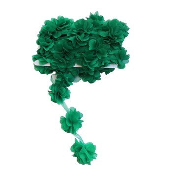 Lazer Kesim Tülden Çiçek - Şifon Çiçek - 10 Metre Yeşil Lazer Kesim Tülden Çiçek - Şifon Çiçek - 10 Metre Yeşil