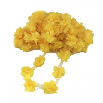 Lazer Kesim Tülden Çiçek - Şifon Çiçek - 10 Metre Sarı Lazer Kesim Tülden Çiçek - Şifon Çiçek - 10 Metre Sarı
