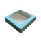Pencereli Karton Kutu Çizgili  Model 25X25X5 CM - 10 Adet  Mavi