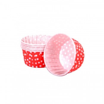 Cupcake Kalıbı Küçük Boy 44*35 Mm - 100 Adet Puantiyeli Kırmızı Cupcake Kalıbı Küçük Boy 44*35 Mm - 100 Adet Puantiyeli Kırmızı