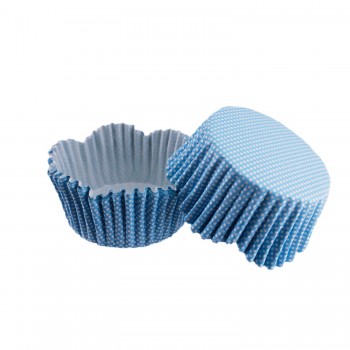 Cupcake Kalıbı Pet Kapsül Dalgalı Kek Kalıbı 65X38 MM - 100 Adet Mavi Küçük Puanlı Cupcake Kalıbı Pet Kapsül Dalgalı Kek Kalıbı 65X38 MM - 100 Adet Mavi Küçük Puanlı