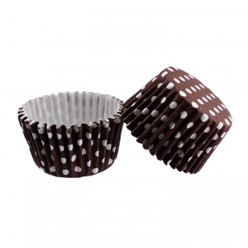 Cupcake Kalıbı Pet Kapsül Kek Kalıbı 48X34 MM - 100 Adet Puantiyeli Kahverengi Cupcake Kalıbı Pet Kapsül Kek Kalıbı 48X34 MM - 100 Adet Puantiyeli Kahverengi
