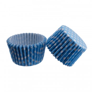 Cupcake Kalıbı Pet Kapsül Kek Kalıbı 48X34 MM - 100 Adet Puantiyeli Mavi Cupcake Kalıbı Pet Kapsül Kek Kalıbı 48X34 MM - 100 Adet Puantiyeli Mavi
