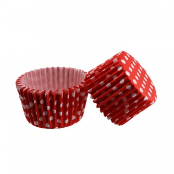Cupcake Kalıbı Pet Kapsül Kek Kalıbı 48X34 MM - 100 Adet Puantiyeli Kırmızı Cupcake Kalıbı Pet Kapsül Kek Kalıbı 48X34 MM - 100 Adet Puantiyeli Kırmızı