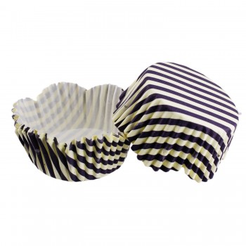 Cupcake Kalıbı Pet Kapsül Kreme Mor Cizgili Dalgalı Kek Kalıbı 65X38 MM - 100 Adet Cupcake Kalıbı Pet Kapsül Kreme Mor Cizgili Dalgalı Kek Kalıbı 65X38 MM - 100 Adet