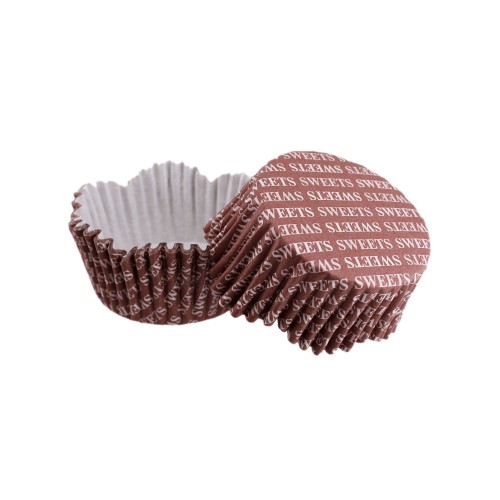 Cupcake Kalıbı Pet Kapsül Dalgalı Sweets Yazılı Kek Kalıbı 65X38 MM - 100 Adet