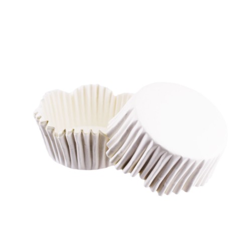 Cupcake Kalıbı Pet Kapsül Dalgalı Kek Kalıbı 65X38 MM - 100 Adet  Beyaz
