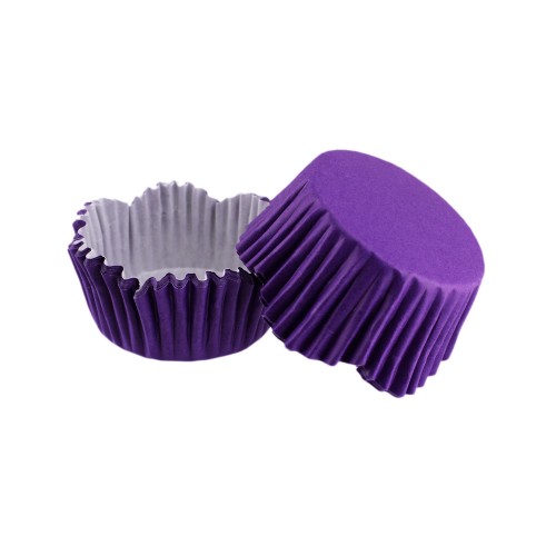 Cupcake Kalıbı Pet Kapsül Dalgalı Kek Kalıbı 65X38 MM - 100 Adet  Lila