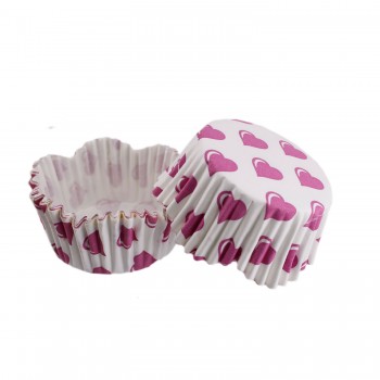 Cupcake Kalıbı Pet Kapsül Dalgalı Kek Kalıbı 65X38 MM - 100 Adet Beyaza Fuşya Kalpli Cupcake Kalıbı Pet Kapsül Dalgalı Kek Kalıbı 65X38 MM - 100 Adet Beyaza Fuşya Kalpli