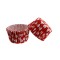 Cupcake Kalıbı Pet Kapsül  Kek Kalıbı 48X34 MM - 100 Adet  Kırmızıya Beyaz Kalp Desenli