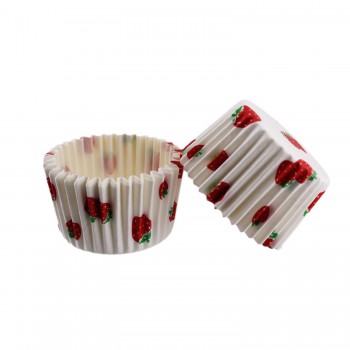 Cupcake Kalıbı Pet Kapsül Kek Kalıbı 48X34 MM - 100 Adet Çilek Desenli Cupcake Kalıbı Pet Kapsül Kek Kalıbı 48X34 MM - 100 Adet Çilek Desenli