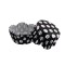 Cupcake Kalıbı Pet Kapsül Dalgalı Kek Kalıbı 65X38 MM - 100 Adet  Puantiyeli Siyah