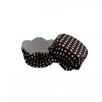 Cupcake Kalıbı Pet Kapsül Dalgalı Kek Kalıbı 65X38 MM - 100 Adet Puantiyeli Kahverengi Cupcake Kalıbı Pet Kapsül Dalgalı Kek Kalıbı 65X38 MM - 100 Adet Puantiyeli Kahverengi