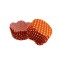 Cupcake Kalıbı Pet Kapsül Dalgalı Kek Kalıbı 65X38 MM - 100 Adet  Puantiyeli Turuncu