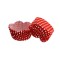 Cupcake Kalıbı Pet Kapsül Dalgalı Kek Kalıbı 65X38 MM - 100 Adet  Puantiyeli Kırmızı
