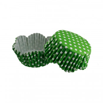 Cupcake Kalıbı Pet Kapsül Dalgalı Kek Kalıbı 65X38 MM - 100 Adet Puantiyeli Yeşil Cupcake Kalıbı Pet Kapsül Dalgalı Kek Kalıbı 65X38 MM - 100 Adet Puantiyeli Yeşil