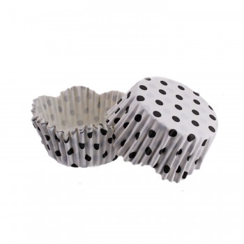 Cupcake Kalıbı Pet Kapsül Dalgalı Kek Kalıbı 65X38 MM - 100 Adet Puantiyeli Beyaz Cupcake Kalıbı Pet Kapsül Dalgalı Kek Kalıbı 65X38 MM - 100 Adet Puantiyeli Beyaz