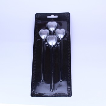 Doğum Günü Mumu Çubuklu Kalp Modeli 4 lü Set Gümüş Doğum Günü Mumu Çubuklu Kalp Modeli 4 lü Set Gümüş