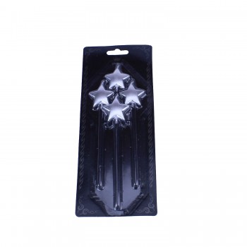 Doğum Günü Mumu Çubuklu Yıldız Modeli 4 lü Set Gümüş Doğum Günü Mumu Çubuklu Yıldız Modeli 4 lü Set Gümüş