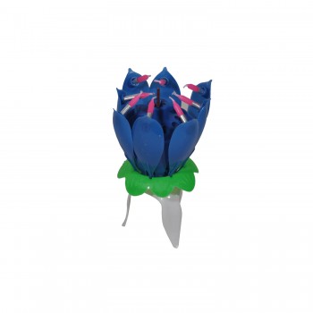 Doğum Günü Mumu Müzikli Açılır - Çiçek Mum Mavi Doğum Günü Mumu Müzikli Açılır - Çiçek Mum Mavi