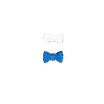 Polyester Fiyonk Hazır Papyon 1 CM X 2 CM - 100 Adet  Mavi
