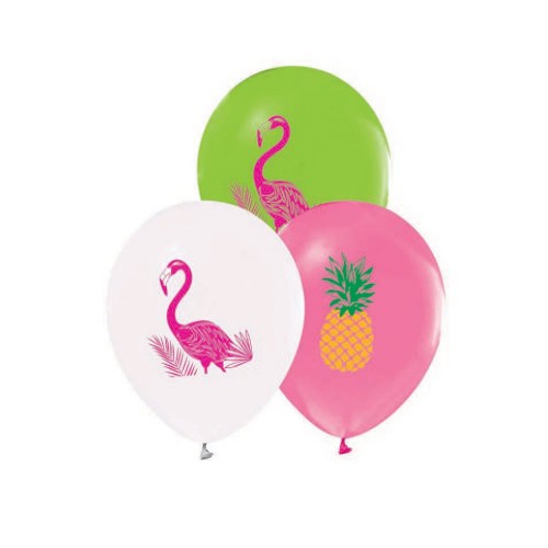 Flamingo Temalı Baskılı Balon 12 İnç - 20 Adet