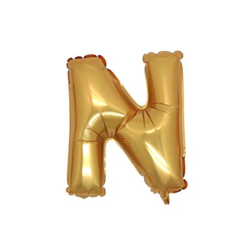 Folyo Balon Harf 90 Cm Altın Renk Folyo Alfabe  N Harfi