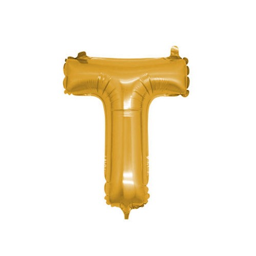 Folyo Balon Harf 90 Cm Altın Renk Folyo Alfabe  T Harfi