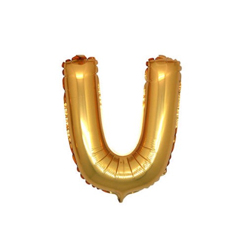 Folyo Balon Harf 90 Cm Altın Renk Folyo Alfabe  U Harfi