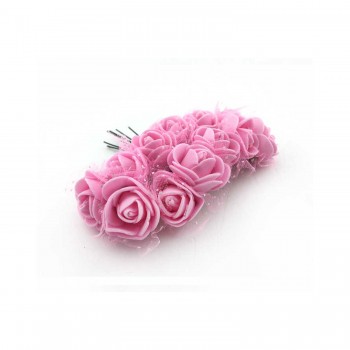 Lateks Gül Küçük Organzeli Ve Parlak - 144 Adet  Pembe