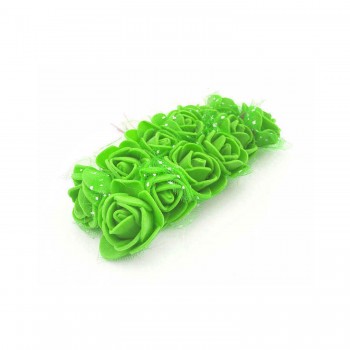 Lateks Gül Küçük Organzeli Ve Parlak - 144 Adet  Yeşil