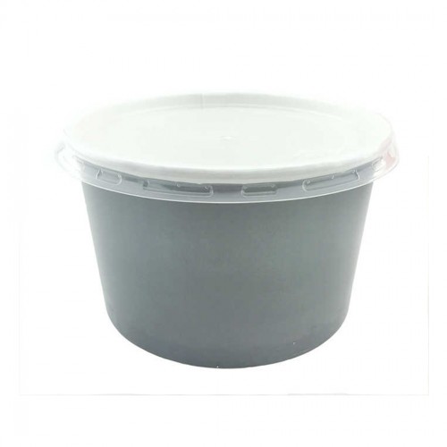 Karton Çorba Kasesi Kapaklı 11 Cm X 7 Cm - 25 Adet  Gümüş