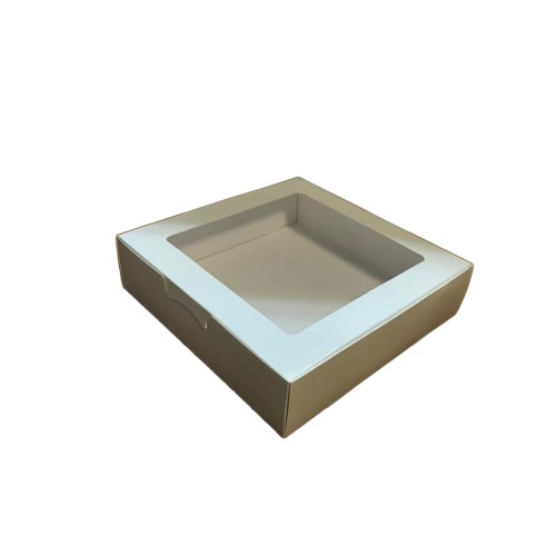 Karton Kutu Pencereli  Havlu Kutusu 25X25X5 - 10 Adet  Beyaz