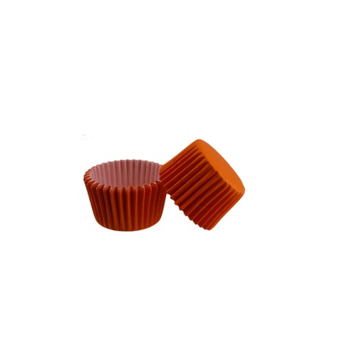 Kek Kalıbı Pet Kapsül 52X45 MM Kağıt Cupcake Kalıbı - 100 Adet  Turuncu
