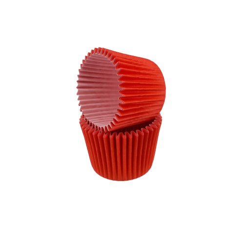 Kek Kalıbı Pet Kapsül 52X45 MM Kağıt Cupcake Kalıbı - 100 Adet  Kırmızı