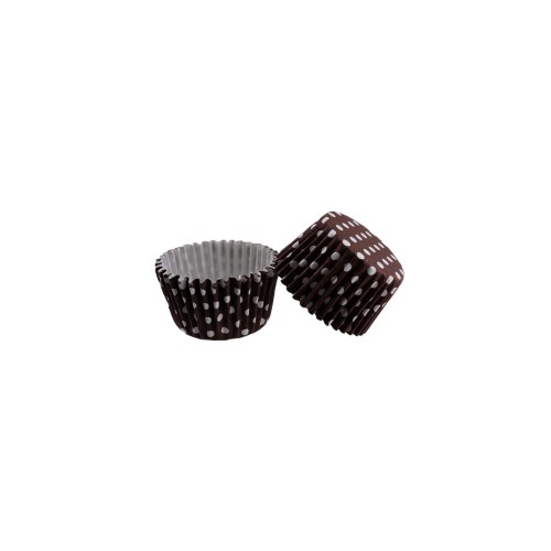 Kek Kalıbı Pet Kapsül 52X45 MM Kağıt Cupcake Kağıdı - 100 Adet  Puantiyeli Kahverengi