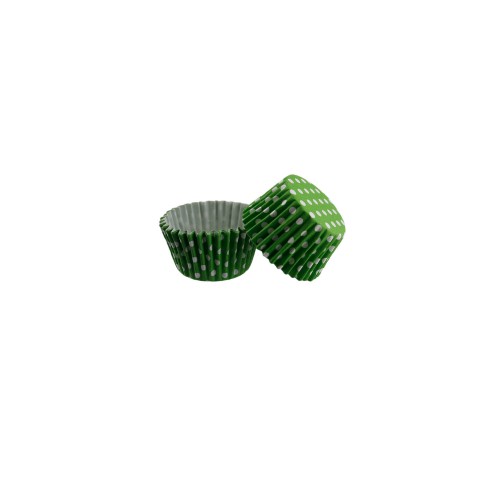 Kek Kalıbı Pet Kapsül 52X45 MM Kağıt Cupcake Kağıdı - 100 Adet  Puantiyeli  Yeşil