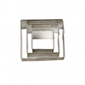 Kek Kurabiye Ve Pasta Kalıbı Metal Kare 3 Lü Set 021