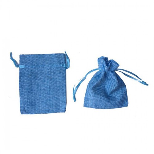 Kına Çerez Kesesi Çuval Naturel Büyük 12X17 Cm - 20 Adet  Mavi