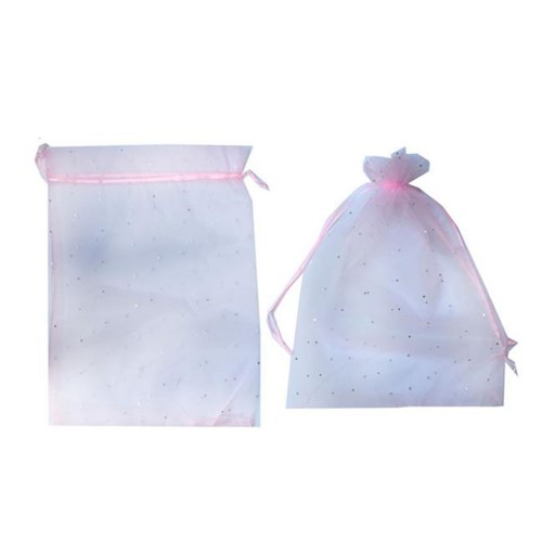 Kına Çerez Kesesi Taşlı Büyük Boy 28X40 Cm - 20 Adet  Pembe