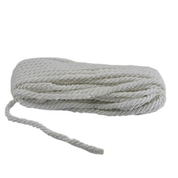 Kordon İp Sarmanlı Kalın 5 Mm Örgü İp - 50 Metre  Beyaz
