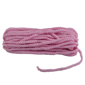 Kordon İp Sarmanlı Kalın 5 Mm Örgü İp - 50 Metre Pembe Kordon İp Sarmanlı Kalın 5 Mm Örgü İp - 50 Metre Pembe