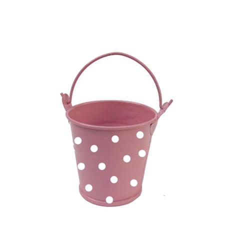Metal Kova Puantiyeli Sade - 10 Adet  Pembe